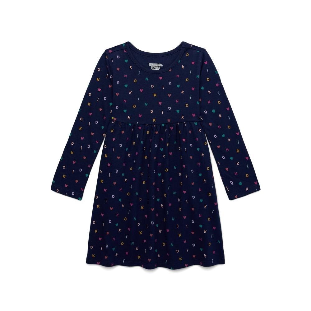 Garanimals Blue Alphabet Print Girls Dress - Size 4T, Pre-Owned